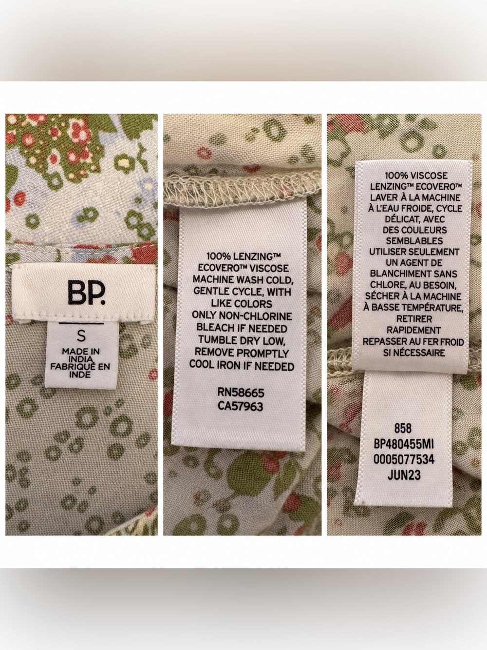 BP. Patchwork Floral EcoVero Skort Romper Size Small - Picture 2 of 5